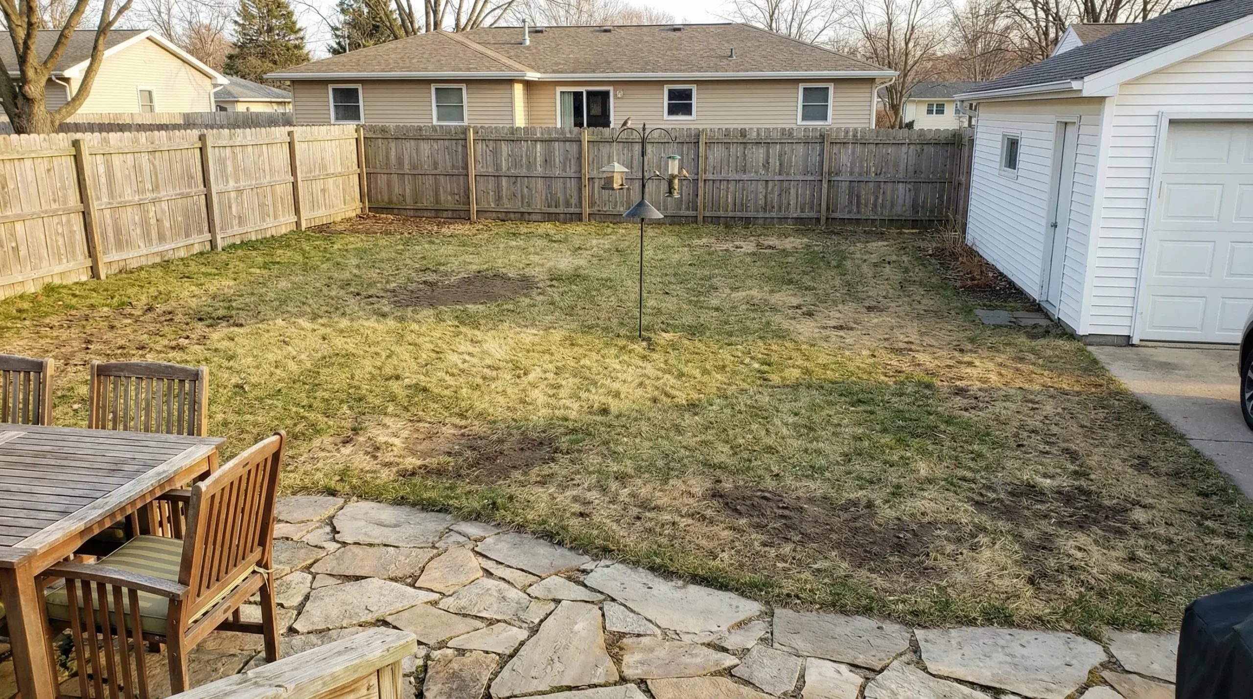 Lawn before full restoration