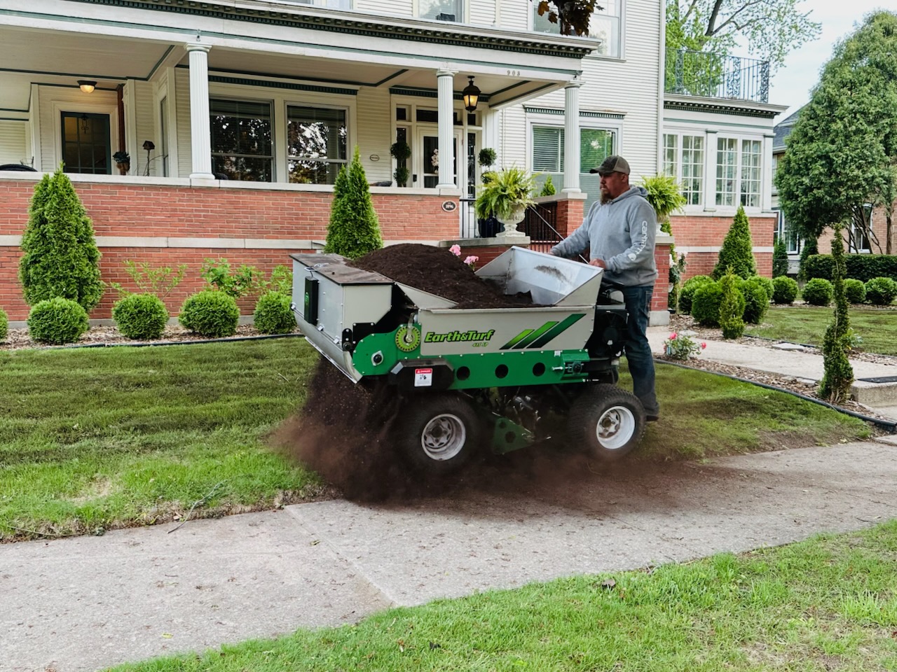 Smooth, level lawn after professional top dressing service