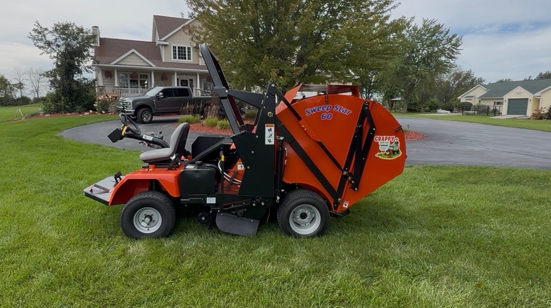 Crappy Lawn Care Sweep Star lawn and leaf sweeping machine